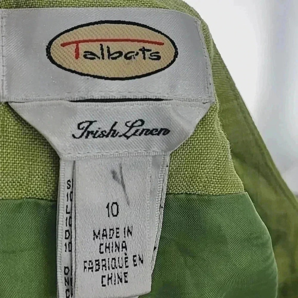 Vintage Talbots 100%  Irish linen embroidered floral high rise pants lined 10 - Picture 5 of 9